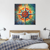 カオスの方向(コンパスバラ) キャンバスプリント (インサイチュ (寝室))