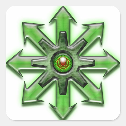 カオスの矢印 – 緑 スクエアシール (正面)