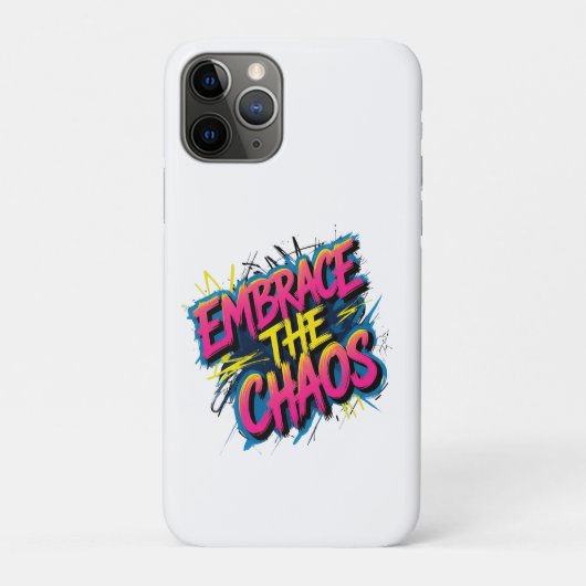 カオスを抱擁せよ - グランジテイストのタイポグラフィ引用デザイン Case-Mate iPhoneケース (裏)