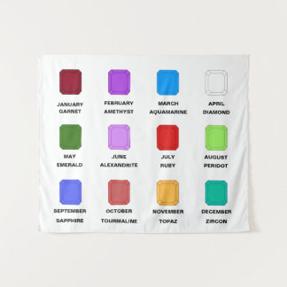 カオスエメラルドの誕生石グラフホワイト タペストリー