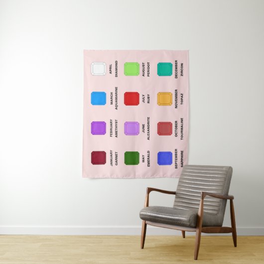 カオスエメラルド誕生石図ピンク タペストリー (インサイチュ)