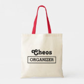 カオスオーガナイザーミニマルおもしろいタイポグラフィデザイン トートバッグ (裏面)