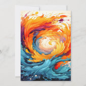 カオスカラフルリップルプリント誕生日パーティー 招待状 (裏面)