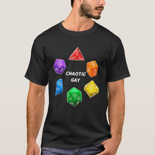 カオスゲイ位置合わせサイコロD20 Nerdy Tabletop Adve Tシャツ (正面)