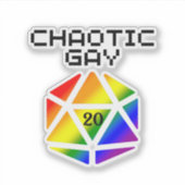 カオスゲイD20 - LGBTQ+プライドDND シール (正面)