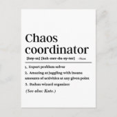 カオスコパーソナライズされたンおもしろいコーディネーター定義 ポストカード (正面)