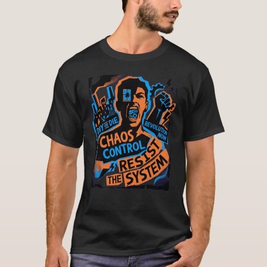 カオスコントロール 反システムTシャツ - 反乱 Tシャツ (正面)