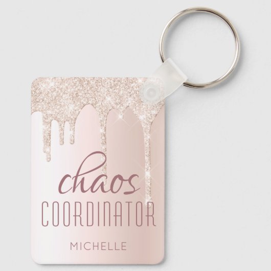 カオスコーディネーターシックガーリーグリッターパーソナライズされた キーホルダー (裏面)