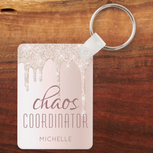 カオスコーディネーターシックガーリーグリッターパーソナライズされた キーホルダー (裏面)