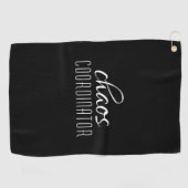 カオスコーディネーター白黒タイポグラフィ文字 ゴルフタオル (横)