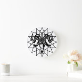 カオススター付きヘッド(黒) ラウンド壁時計 (ホーム)