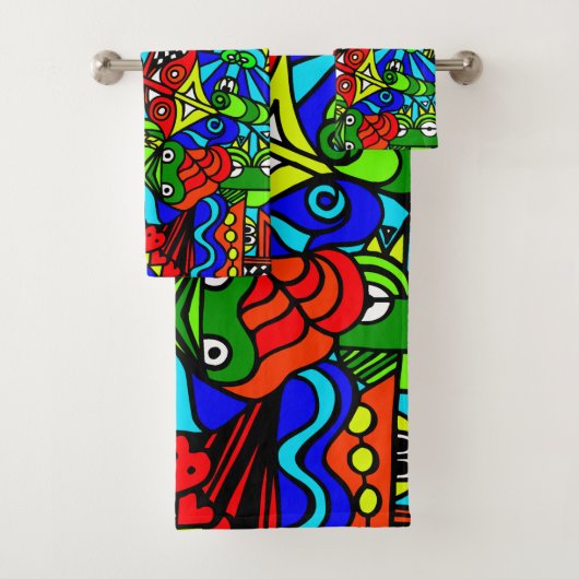 カオスチャオ熱狂するティフドリングスケッチアートh5z6おもしろい バスタオルセット (インサイチュ)