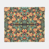 カオスフローラ:ヴィンテージ抽象芸術パターン。 フリースブランケット (正面(横))