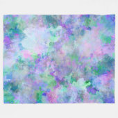 カオス抽象芸術絵画の フリースブランケット (正面(横))