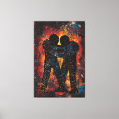 カオス表現主義コンテンポラリー作品の統一 キャンバスプリント (正面)