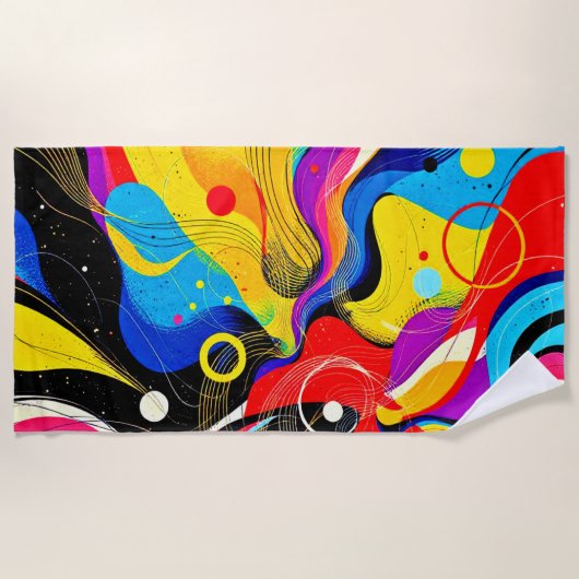 カオス・イン・調和・アート ビーチタオル (正面)