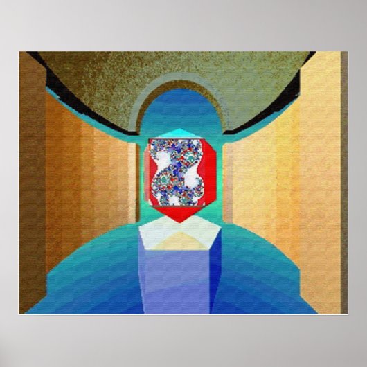 カオス&オーダーテンプルシュールフラクタルアート ポスター (正面)