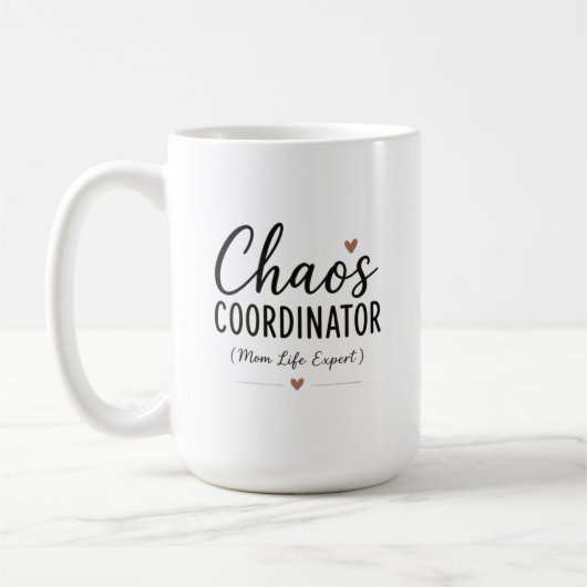 カオス コーディネーター 面白いママの生活 タイポグラフィ コーヒーマグカップ (左)