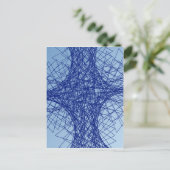 カオス ブルー アブストラクト アート ポストカード (スタンド正面)