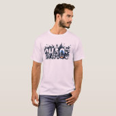 カオス – 太字ライトピンクグラフィックTシャツ Tシャツ (正面フル)