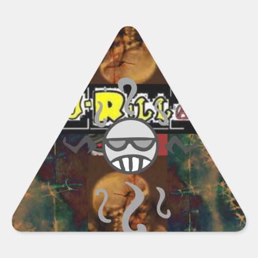 カオスJ – リラとスカル三角ステッカー 三角形シール (正面)