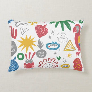 カオティックドードルアートシャツ – おもしろい抽象芸術スケッチDe アクセントクッション