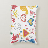 カオティックドードルアートシャツ – おもしろい抽象芸術スケッチDe アクセントクッション (裏面(縦))