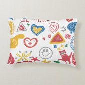 カオティックドードルアートシャツ – おもしろい抽象芸術スケッチDe アクセントクッション (裏面)