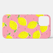 カオティックレモンピンクポルカ:柑橘系パターン Case-Mate iPhoneケース (裏面 (横))