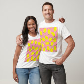 カオティックレモンピンクポルカ:柑橘系パターン Tシャツ (ユニセックス)