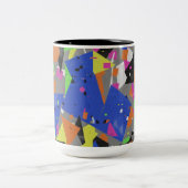 カオティック アブストラクト ツートーン マグ | カラフル オーバーラッピング (中央)