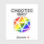 カオティック・ゲイD20 – LGBTQ+ プライドDND シール (シート)