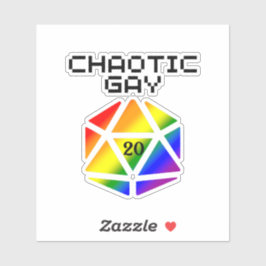 カオティック・ゲイD20 – LGBTQ+ プライドDND シール