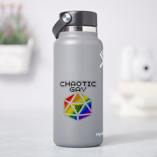 カオティック・ゲイD20 – LGBTQ+ プライドDND シール (HydroFlask)