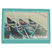 カオパーソナライズされたー誕生日 ラージペーパーバッグ (裏面)