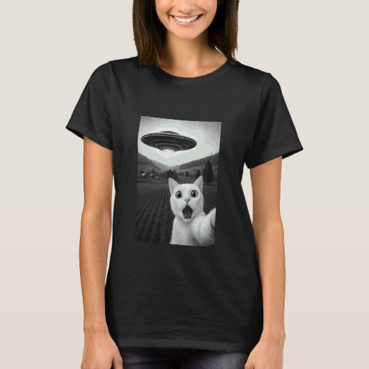 カオマニ+猫+自撮り+面白い+エイリアン+誘拐+ミーム+A Tシャツ (正面)