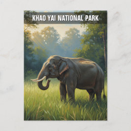 カオヤイ国立公園タイの象 ポストカード