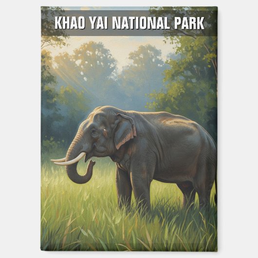 カオヤイ国立公園タイの象 マグネット (正面)