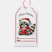 カカオとクリスマスを楽しんでかわいいアライグマ！ ギフトタグ (正面)