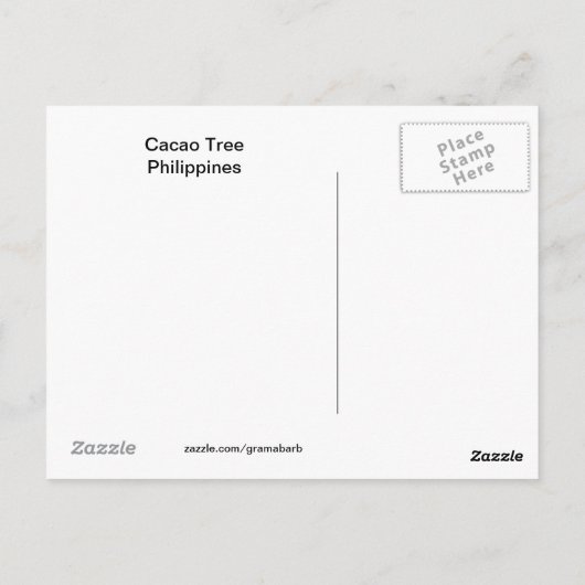 カカオの木はがき ポストカード (裏面)