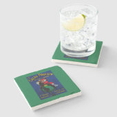 カカオのPoulainのヴィンテージPosterEurope ストーンコースター (横)