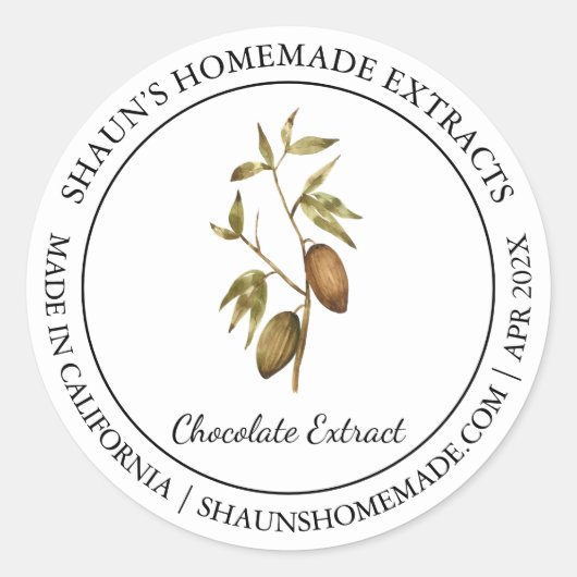 カカオチョコレートエキスモダンラベル ラウンドシール (正面)