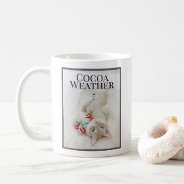 カカオ天気かわいい猫雪だるまのスカーフ コーヒーマグカップ
