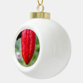 カカオ・ポッド・レッド セラミックボールオーナメント (右)