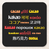 カカカラフルオ国際的 スクエアペーパーコースター (正面)