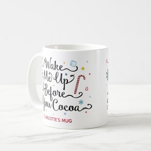 カカカワイイ名を呼ぶ前に起こパーソナライズされたせ コーヒーマグカップ (正面左)
