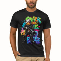 カカクオア... 面白いアヒルのキャラクターTシャツ