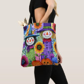 カカシとカボチャ、ハロウィン トートバッグ (クローズアップ)
