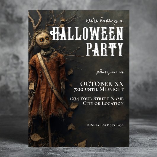 カカシの人形 ハロウィンパーティー 招待状