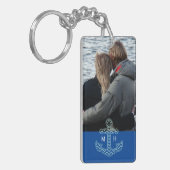 カカスタムップルフォト航海のいかりイニシャル キーホルダー (正面左)